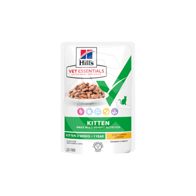 Vet Essentials Chat Multi-Benefit Kitten Poulet Sachet repas - VES128