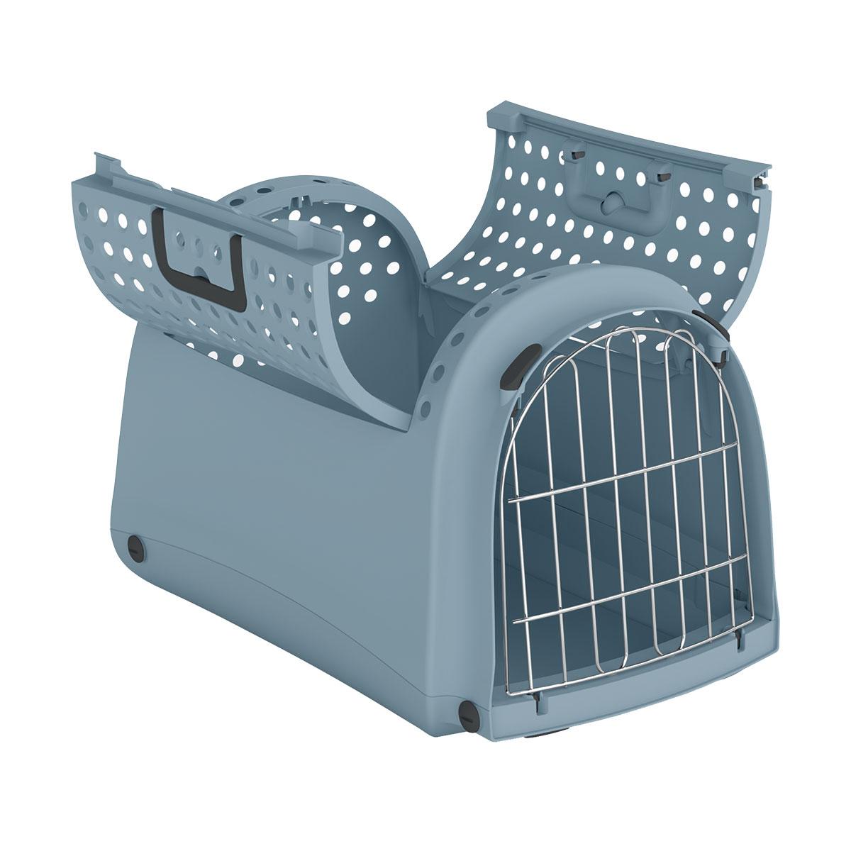 CAGE TRANSP.CABRIO BLEU 52X32X34CM