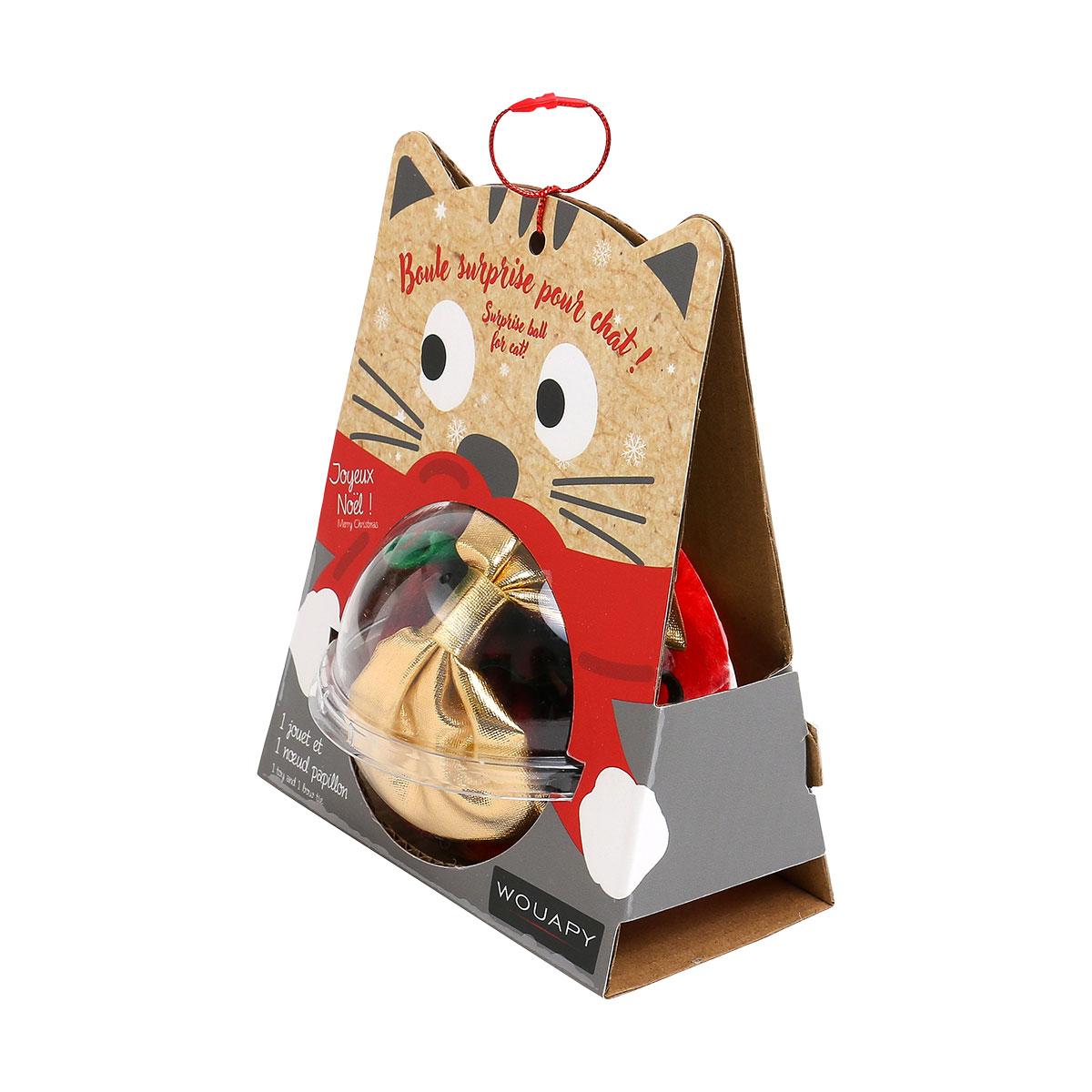 COFFRET BOULE CADEAUX NOEL CHAT