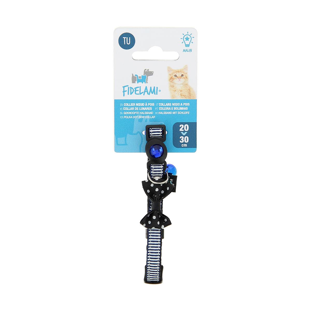 COLLIER CHAT AVEC NOEUD A POIS