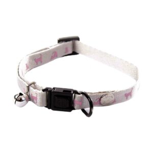 COLLIER CHAT GRIS/ROSE CLAIR