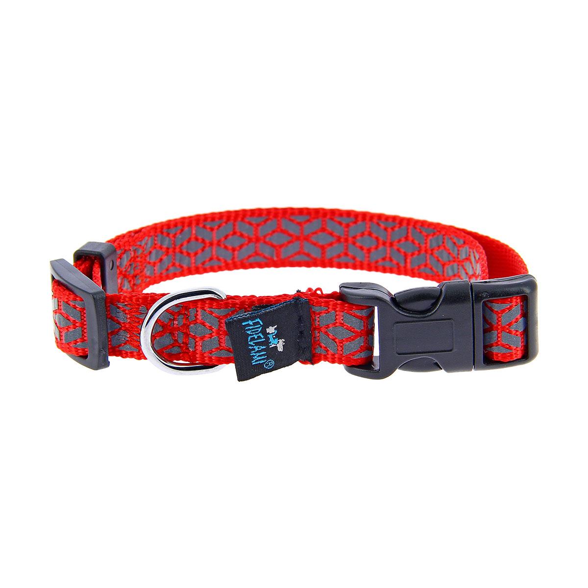 COLLIER MOTIF REFLECH.ROUGE 28-40CM