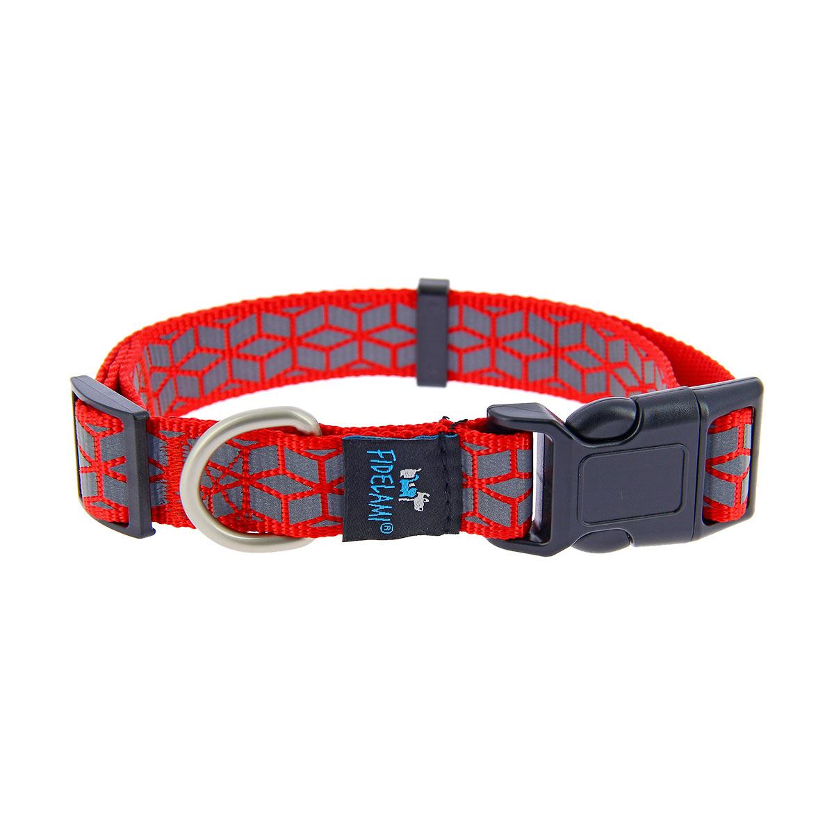 COLLIER MOTIF REFLECH.ROUGE 38-60CM