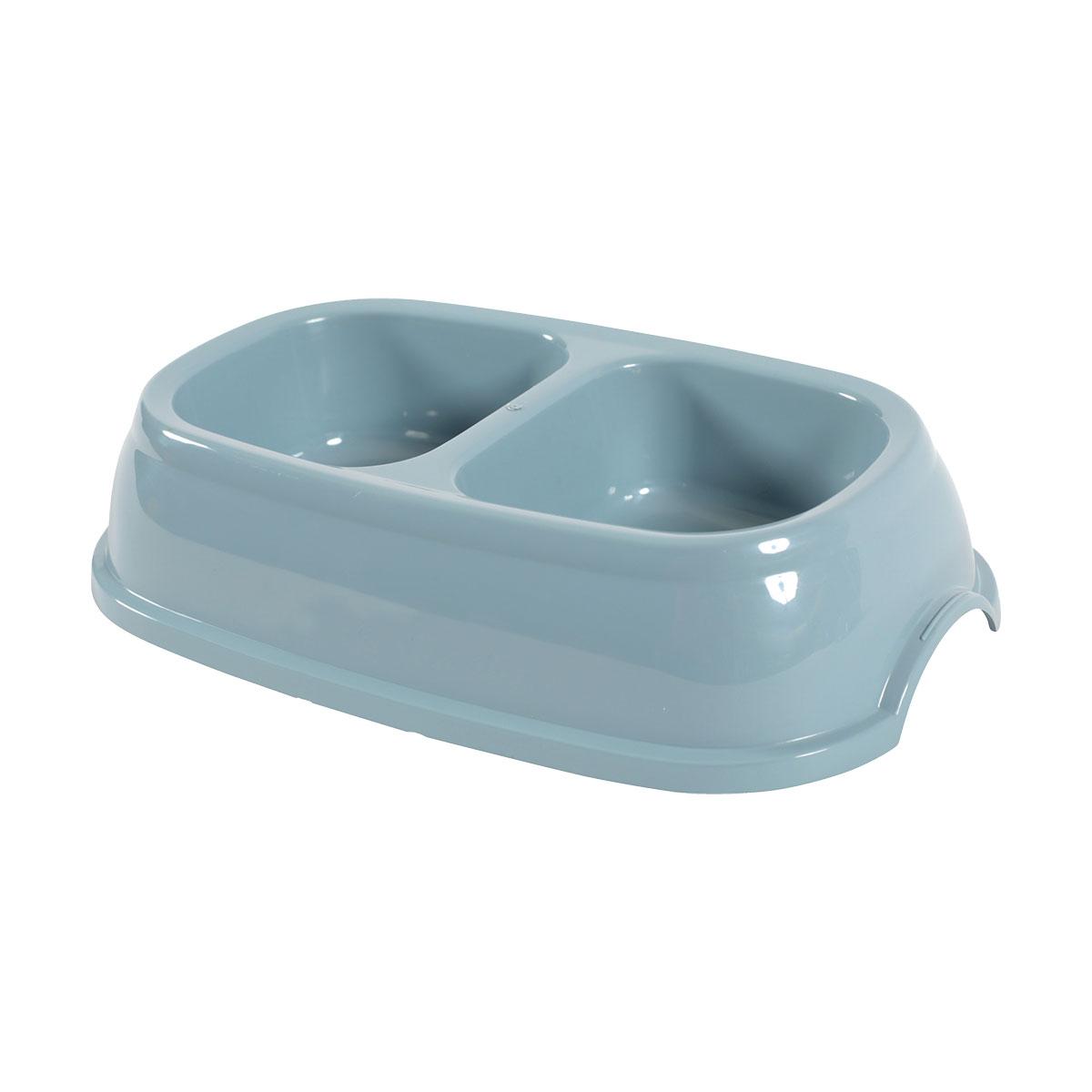 GAMELLE CHAT PLAST.DOUBLE BLEU 0.2L