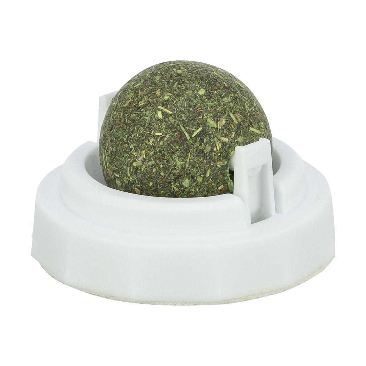 JOUET BALLE HERBE A CHAT+SUPPORT