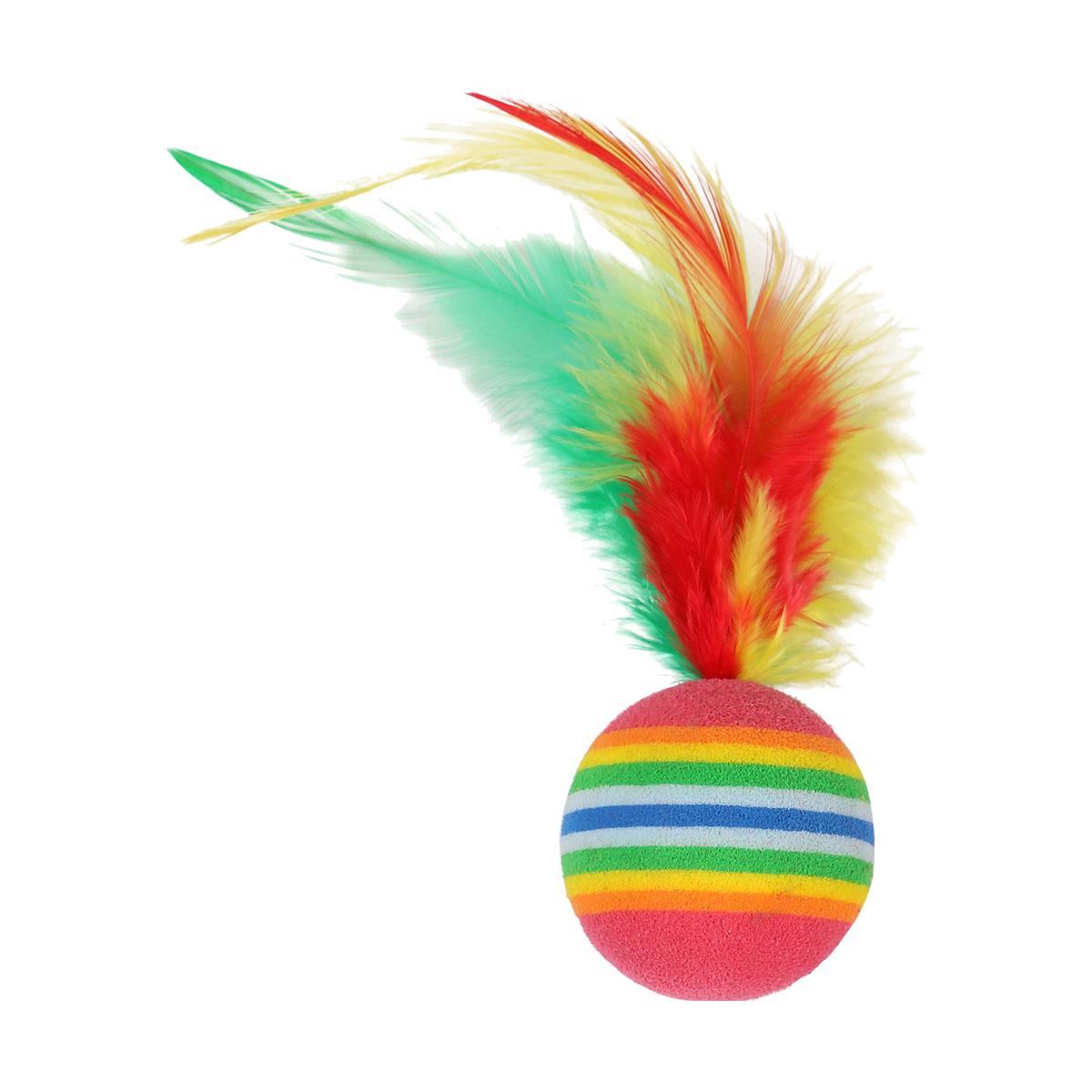 JOUET CHAT BALLES PLUMES X4