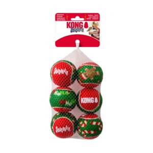 JOUET KONG SQUEAKAIR BALLS X6 NOEL