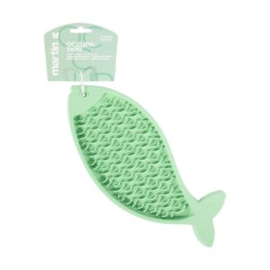 TAPIS LECHAGE POISSON SILICONE VERT